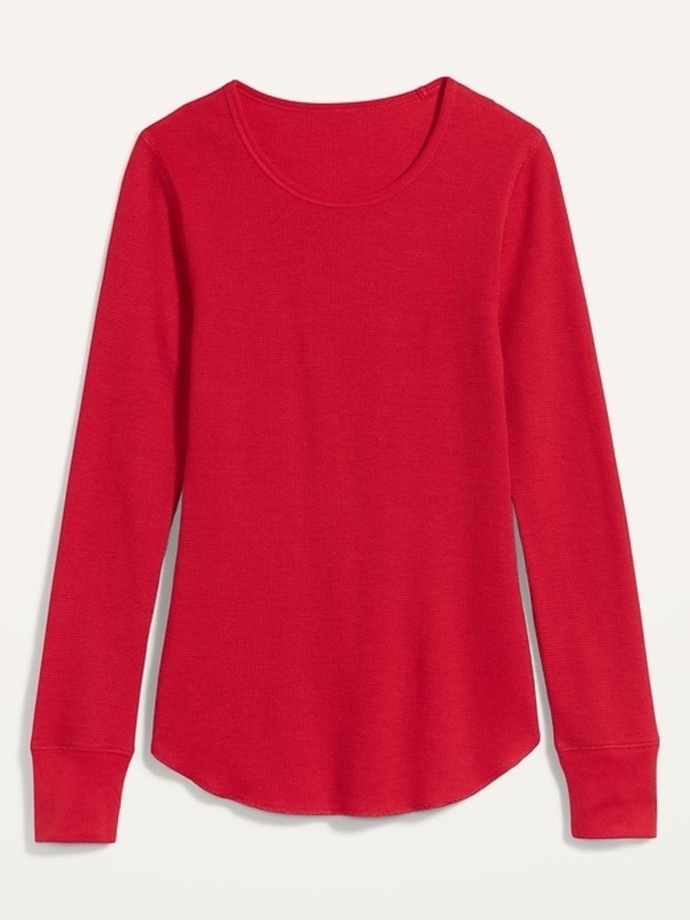 Old Navy Red Long Sleeve Thermal Sleep Tee Holiday Christmas Pajamas Separates